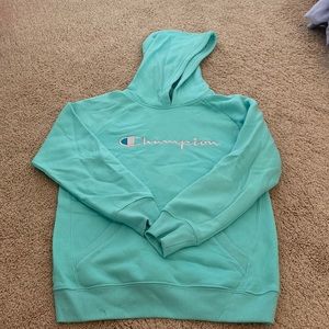 Girls L Teal Champion Hoodie